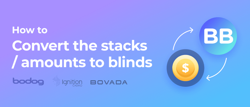 How to convert the stacks/amounts to blinds in Bodog Ignition Bovada