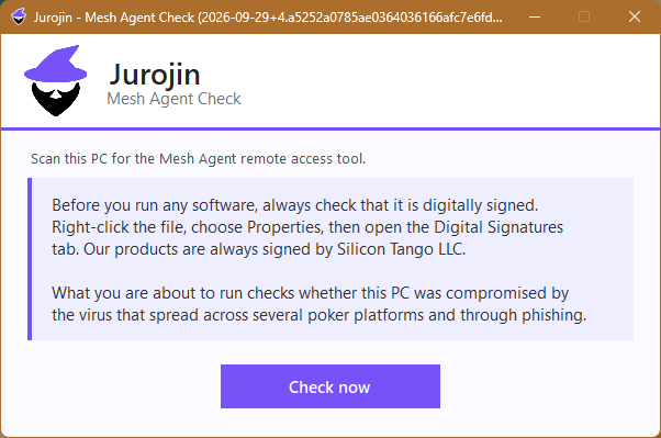 Jurojin Mesh Agent Check